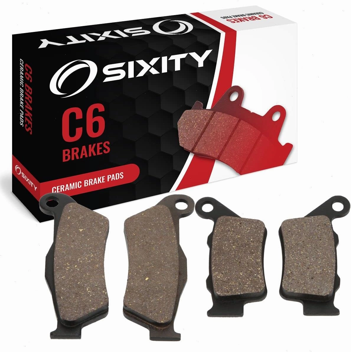 Sixity C6 Front Rear Ceramic Brake Pads compatible with KTM 400 EXC Racing USD 2000-2003 Complete Set