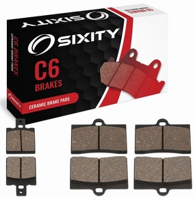 Sixity C6 Front Rear Ceramic Brake Pads compatible with Laverda 668 Diamante Ghost Strike 1996-1998 Complete Set