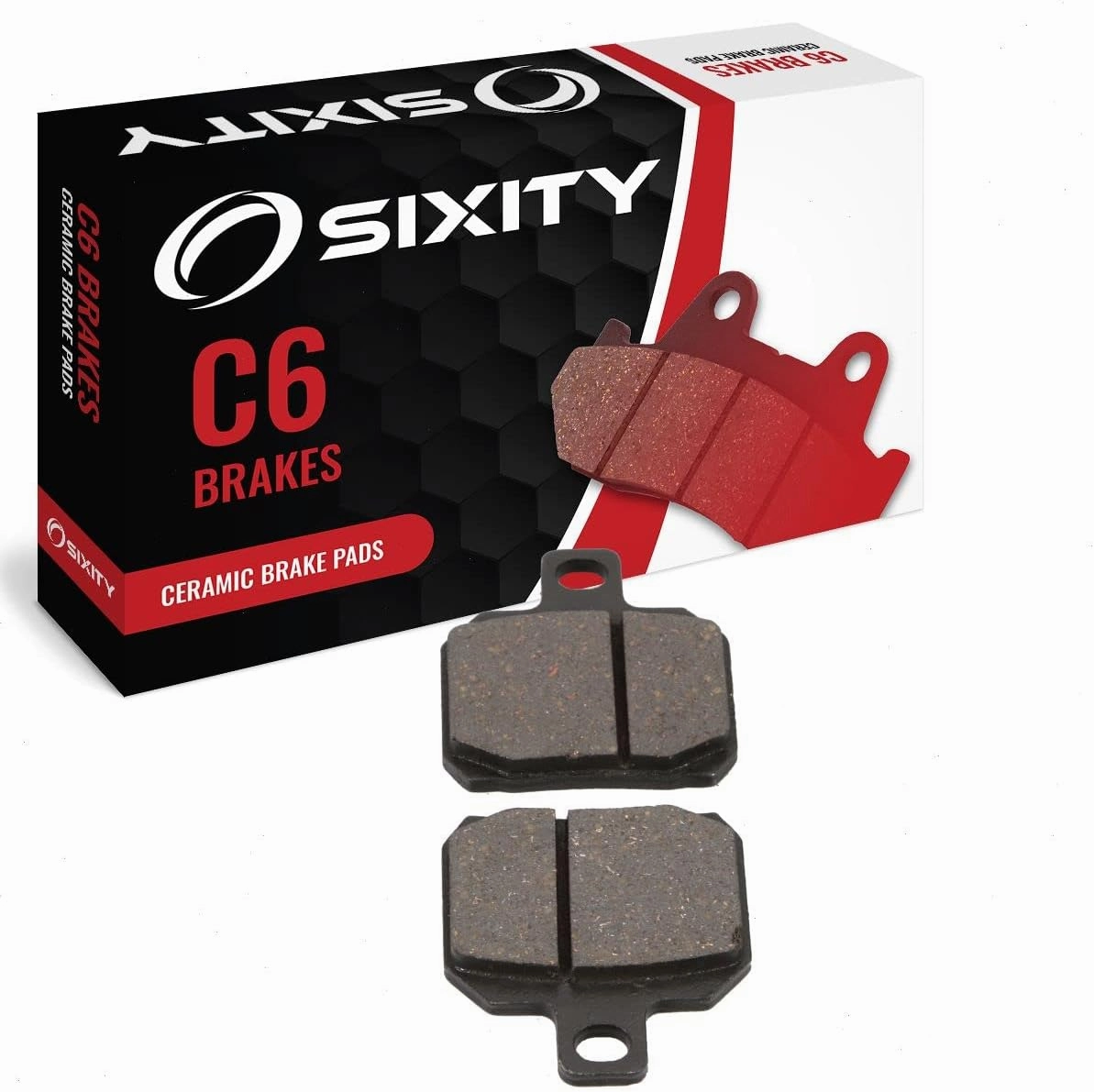 Sixity C6 Rear Ceramic Brake Pads compatible with Cagiva Raptor V-Raptor 1000 2000-2002 Complete Set