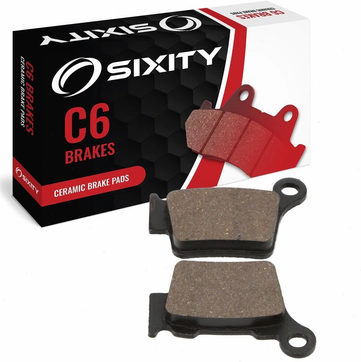 Sixity C6 Rear Ceramic Brake Pads compatible with Husqvarna TC250 45mm Marzocchi forks 60mm Caliper Mount Centers 2012 Complete Set