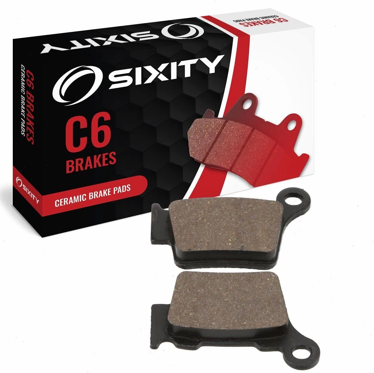 Sixity C6 Rear Ceramic Brake Pads compatible with Husqvarna TE310 4T 48mm Marzocchi Kayaba forks 95mm Caliper Mount Centers 2009-2010 Complete Set