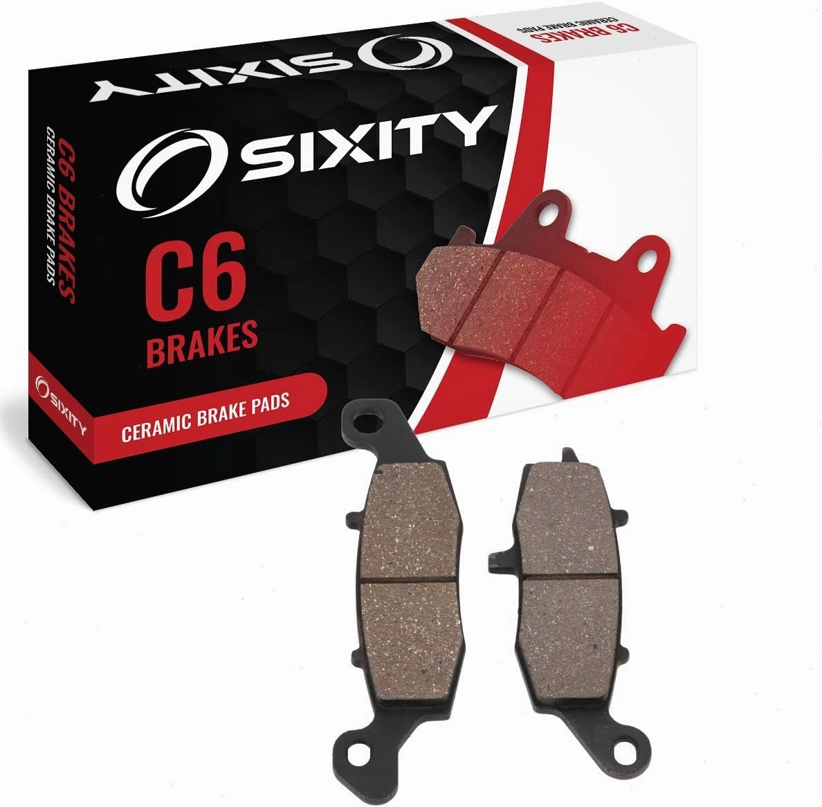 Sixity C6 Rear Ceramic Brake Pads compatible with Kawasaki VN1700 Vulcan 1700 Nomad C9F CAF CBF CCF CDF 2009-2013 Complete Set