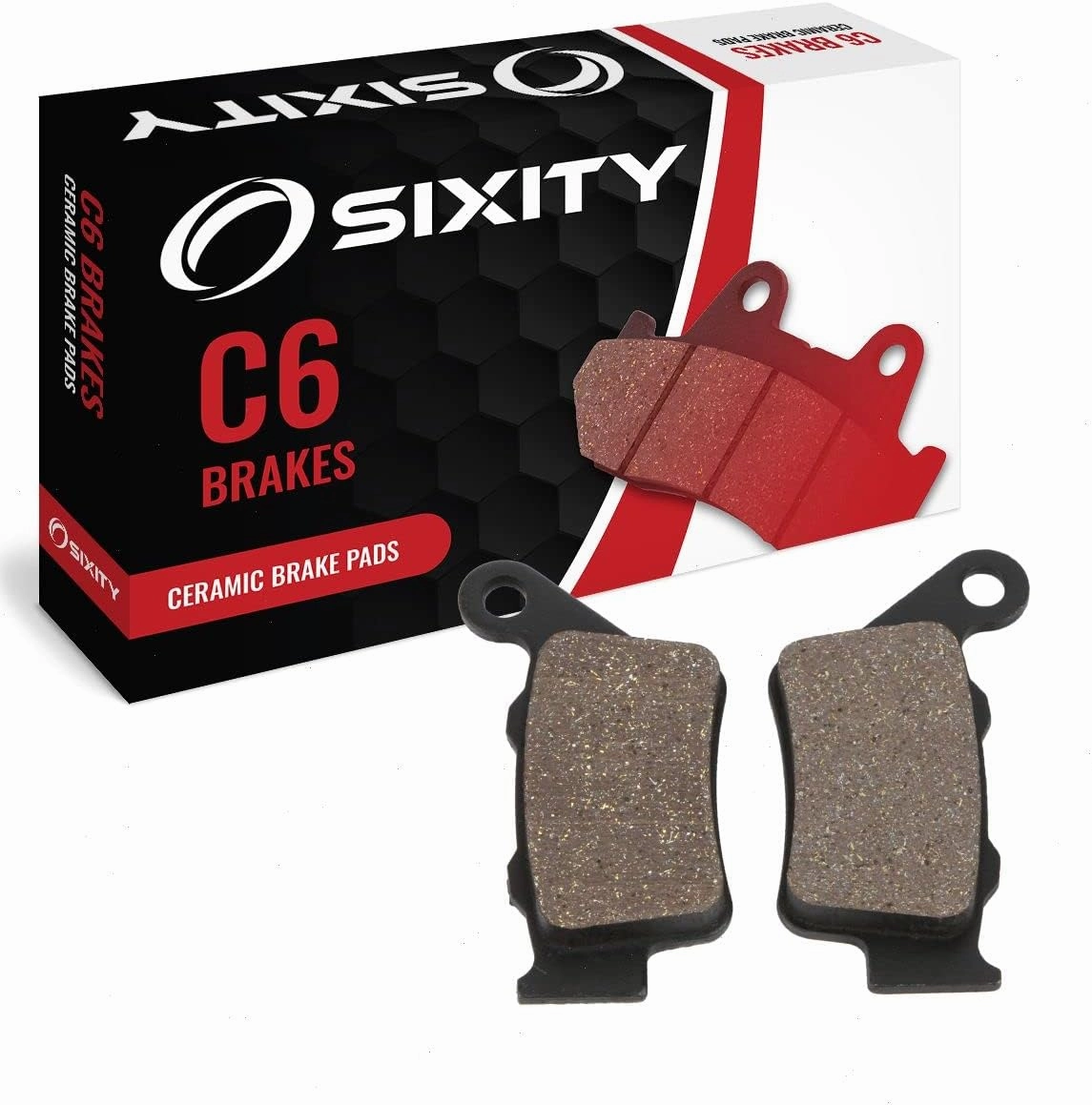 Sixity C6 Rear Ceramic Brake Pads compatible with KTM 640 Duke II Jet Black Yellow Adrenalin Orange 2003-2006 Complete Set