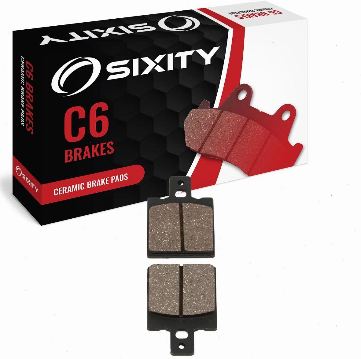 Sixity C6 Rear Ceramic Brake Pads compatible with Laverda Alpino 500 Montjuic 1976 Complete Set