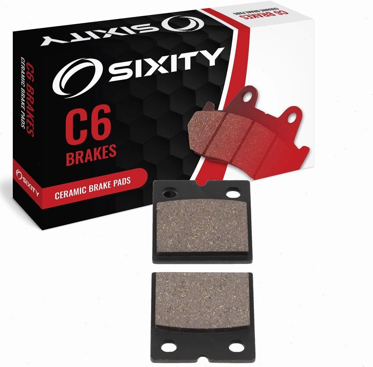 Sixity C6 Rear Ceramic Brake Pads compatible with Laverda Mirage 1200 1976 Complete Set