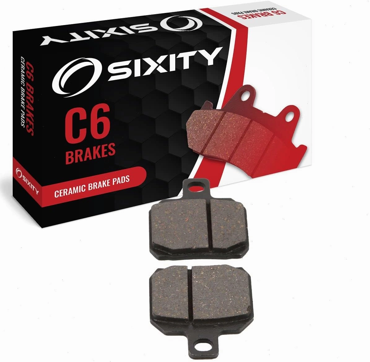 Sixity C6 Rear Ceramic Brake Pads compatible with MOTUS MST-R 2012-2013 Complete Set