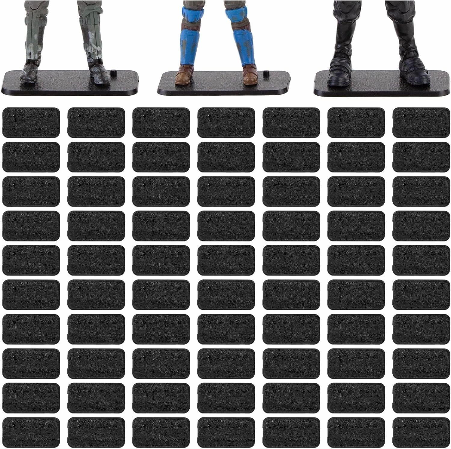 SIXPOINTS 70 Pieces Action Figure Display Holder Base Compatible with 6 inch Star Wars Black Series Figure Toy,Multi-PEG Doll Model Support Stand Accessories