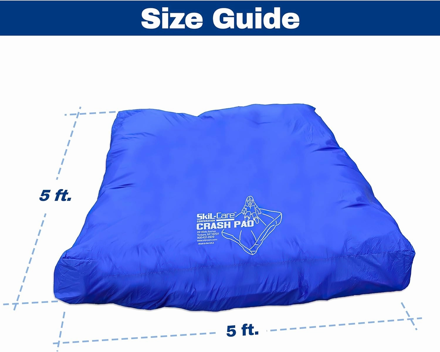 Skil-Care Replacement Cover for 3' x 4' (Dark Green) or 5’ x 5’ (Blue) Crash Pad, Durable Nylon Shell, Water-Resistant, Machine-Washable, Cover ONLY