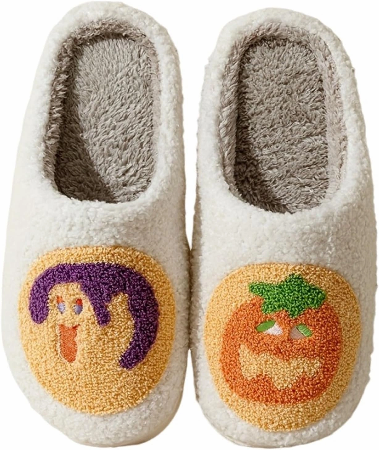 Slippers for Womens Mens Cut Retro Plush Soft Memory Foam House Shoes
