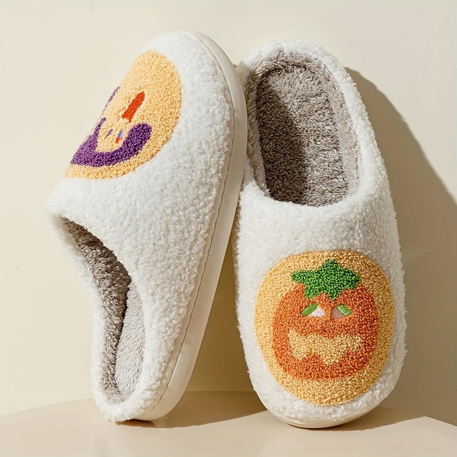 Slippers for Womens Mens Cut Retro Plush Soft Memory Foam House Shoes