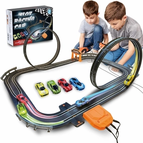 Slot Car Race Track Sets, Race Tracks for Kids Ages 4-8, Remote Control Car for Toddlers 1-3, Toy Car Racetrack for Boys & Girls, Master Set