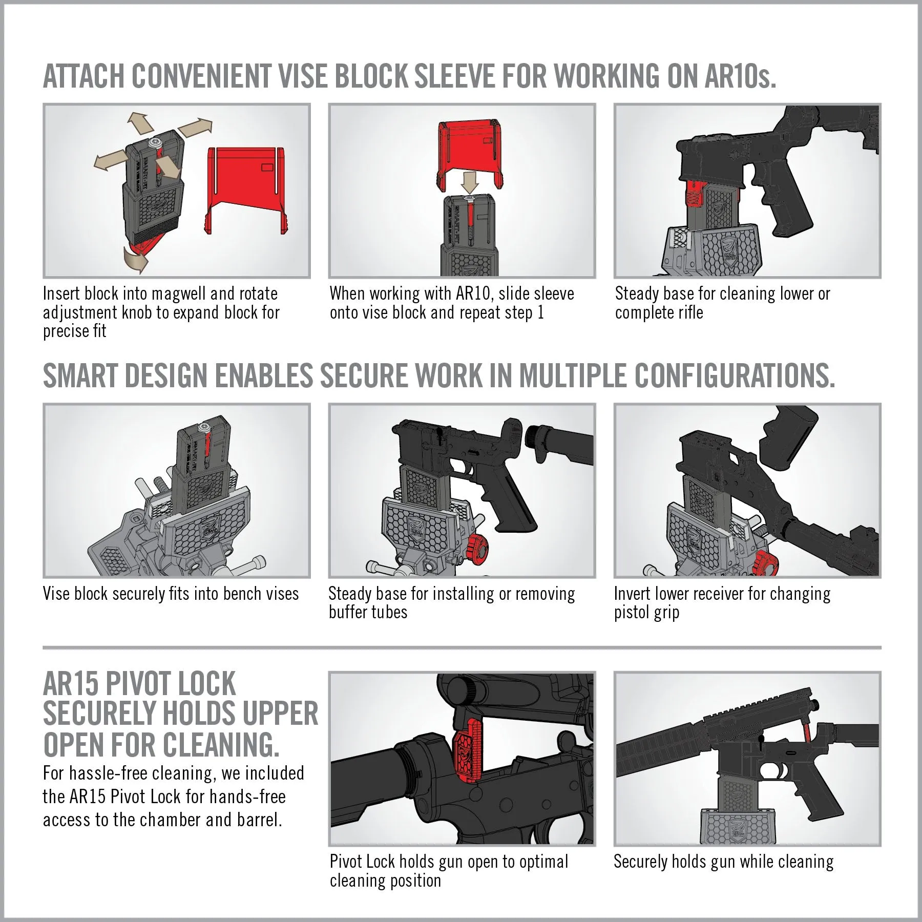 Smart-Fit® AR15 Vise Block With Sleeve For AR10*