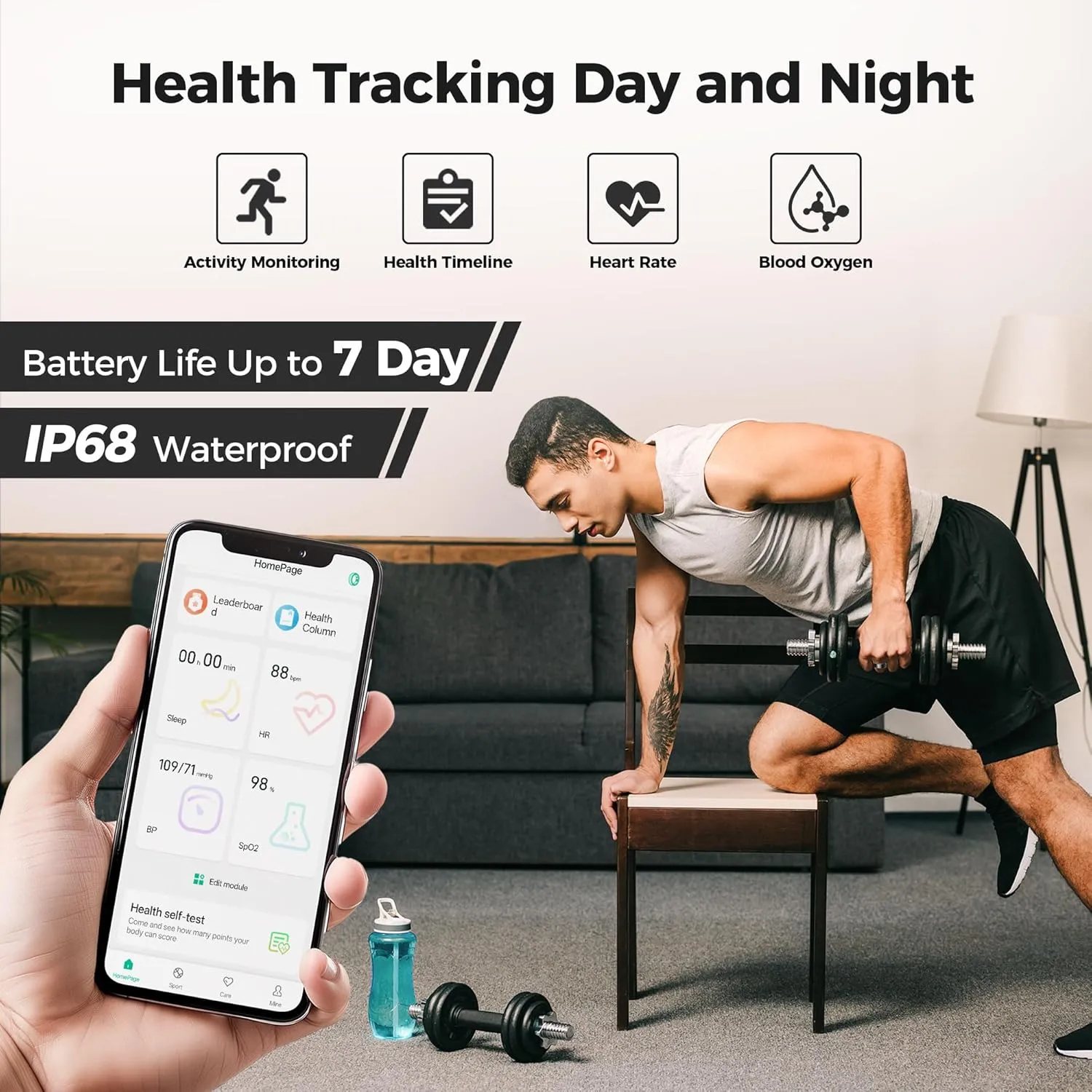 Smart Ring for Men Women - NFC Sleep Fitness Step Tracker Ring Monitor for Heart Rate/Calories Bluetooth Ring Contact Sensor for iOS Android Black #12