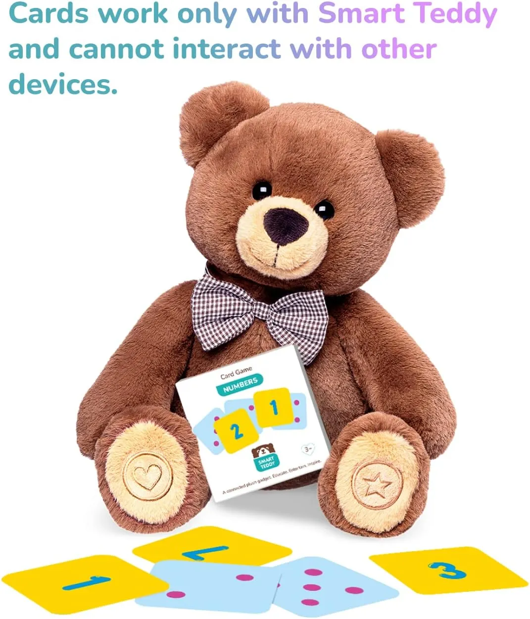 Smart Teddy Numbers Game Bear - Includes Educational Interactive Cards to Teach Pre-Schoolers Numbers, Patterns, Comparisons and Critical Thinking Kids Ages 3 to 5