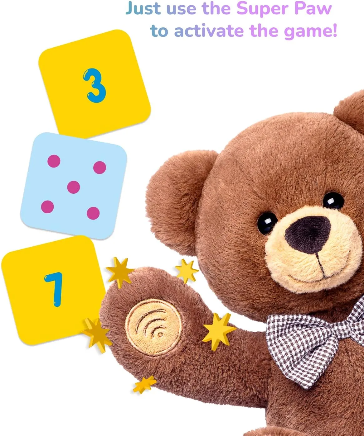 Smart Teddy Numbers Game Bear - Includes Educational Interactive Cards to Teach Pre-Schoolers Numbers, Patterns, Comparisons and Critical Thinking Kids Ages 3 to 5