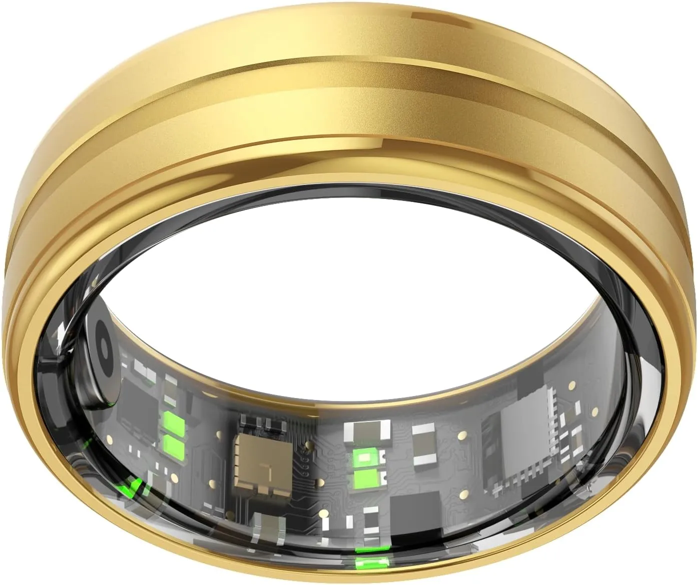 Smart Wearable Fitness Tracker, Sleep Tracker Ring, Healthy Heart Rate, Oximetry, Sleep, Exercise Monitoring, 5ATM Waterproof for iOS and Android (Gold, 11#)