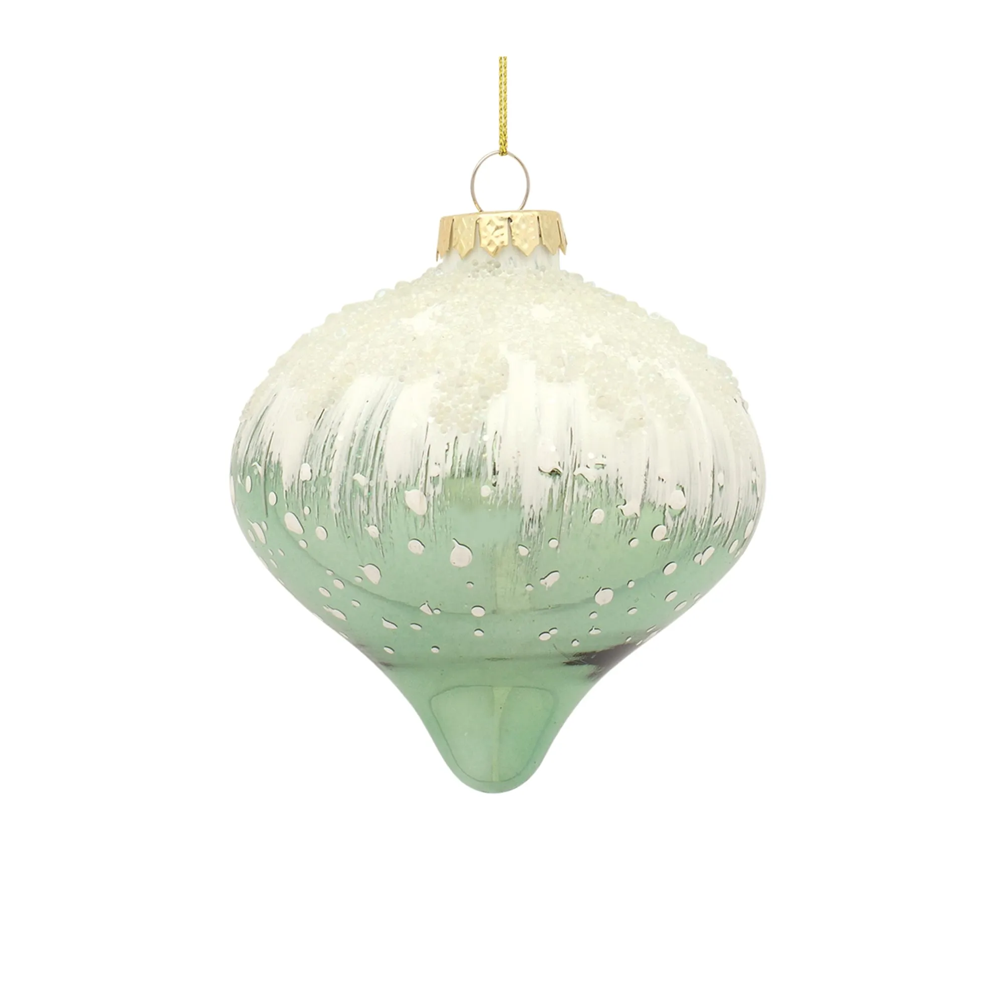 Snow Green Glass Ball Ornament-Onion