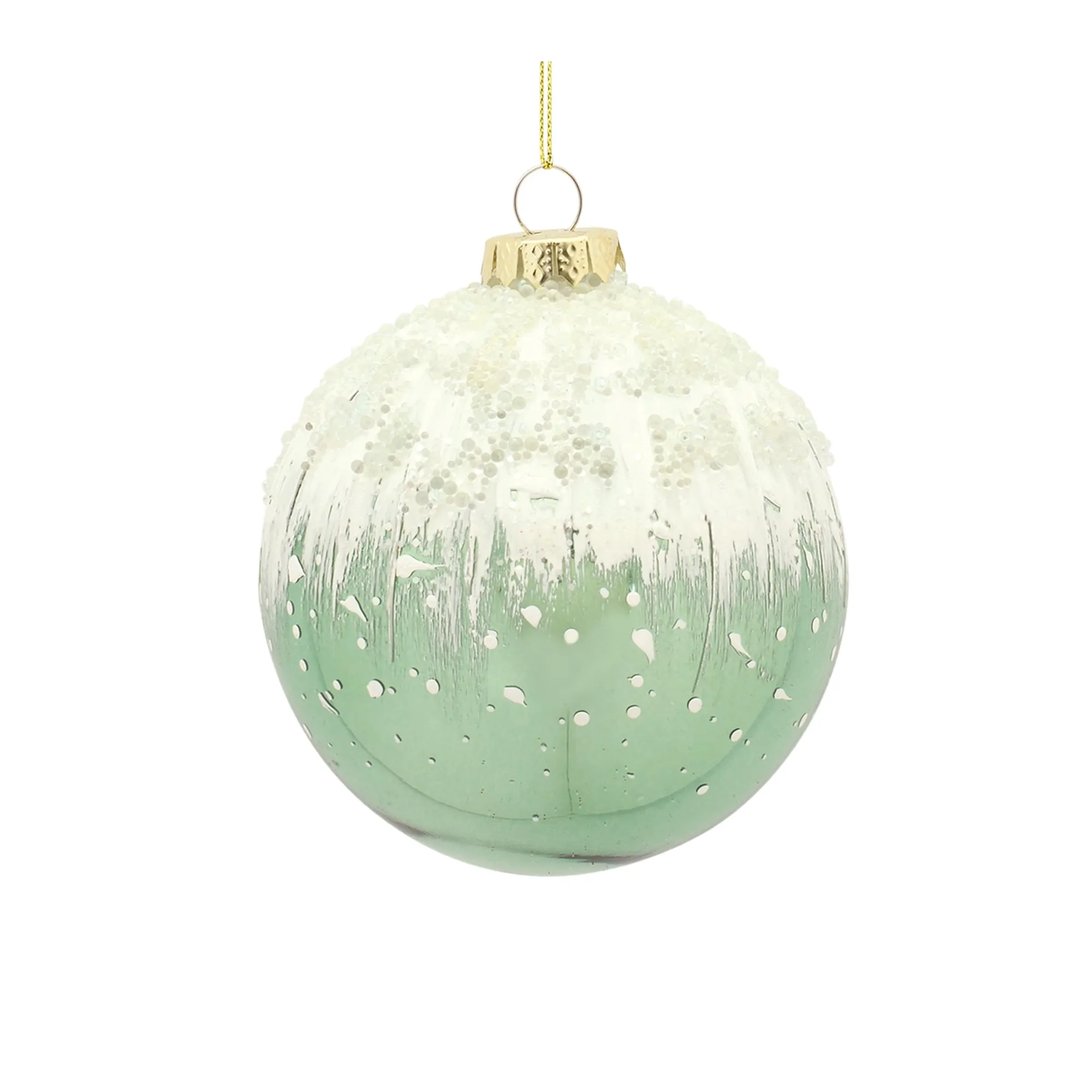 Snow Green Glass Ball Ornament-Onion