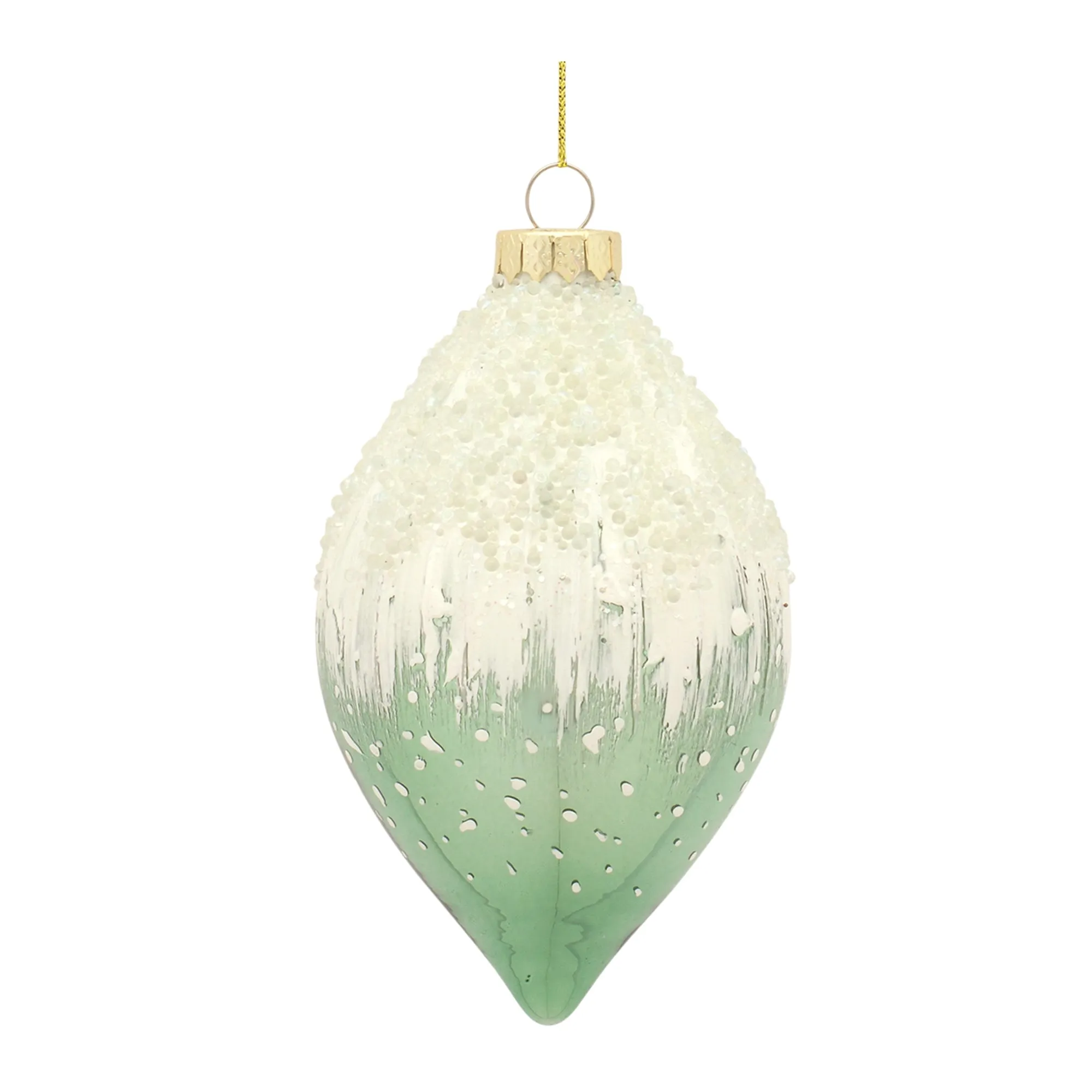 Snow Green Glass Ball Ornament-Onion