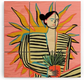 Society6 2021 Wood Wall Mural, 3' x 3', sandrapoliakov Sun Power