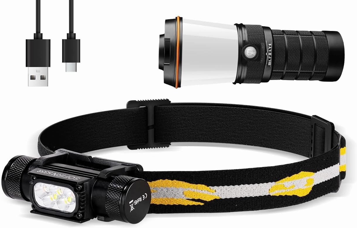 sofirn LT1 Lantern Bundle H35R Dual Color Headlamp with 660nm Red Light 1500 Lumens Red Light