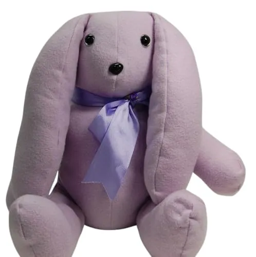 Soft Plush Lop-Earred Bunny Stuffed Animal, Ribbon Bow Accent, 10 in (lavender)