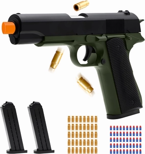 Soft Bullet Toy Gun with Shell Ejecting, Realistic Toy Gun Pistol for Boys with 50 Safe EVA Foam Bullets, Play Gun Gifts for Halloween Christmas Birthdays for Kids and Adults Age 8 