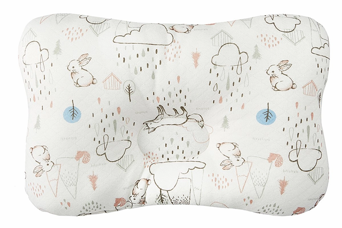Soft Hypoallergenic Baby Head & Neck Support Bamboo Organic Cotton Cover Machine Washable (Bamboo Bunny)