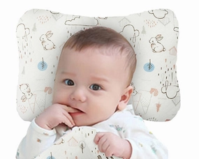 Soft Hypoallergenic Baby Head & Neck Support Bamboo Organic Cotton Cover Machine Washable (Bamboo Bunny)