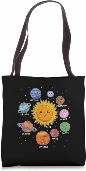 Solar System Space Planets for STEM Kids Boys Girls Toddlers Tote Bag