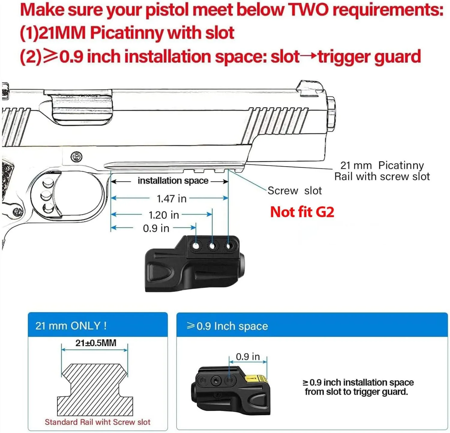 SOLOFISH Picatinny/MLOK Mounted Green/Red/Blue Laser Sight, Magnetic Rechargeable, (Laser Output is <5mW, Class IIIA)