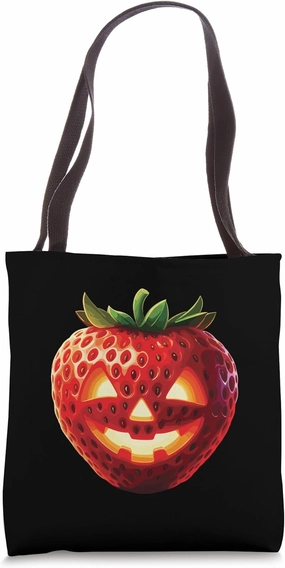 Spooky Strawberry Jack-O-Lantern Halfway to Halloween Tote Bag