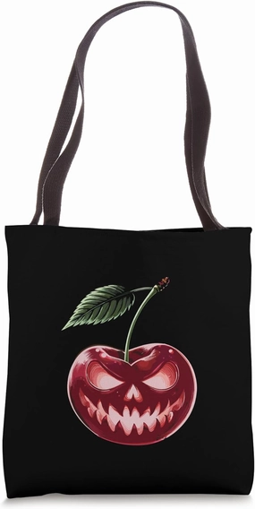 Spooky Summer Cherry Jack-O-Lantern Halfway to Halloween Tote Bag
