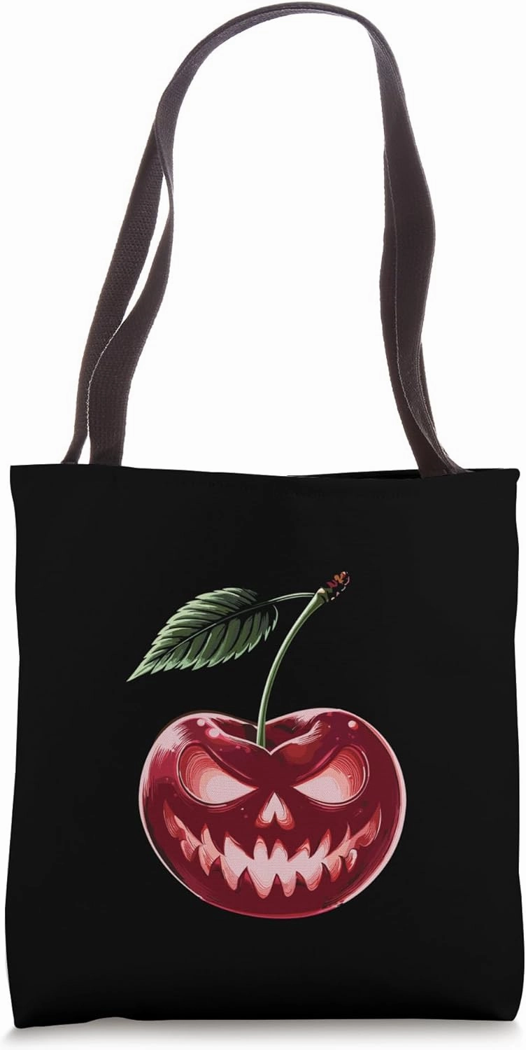 Spooky Summer Cherry Jack-O-Lantern Halfway to Halloween Tote Bag