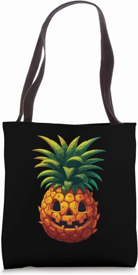 Spooky Summer Pineapple Jack-O-Lantern Halfway to Halloween Tote Bag