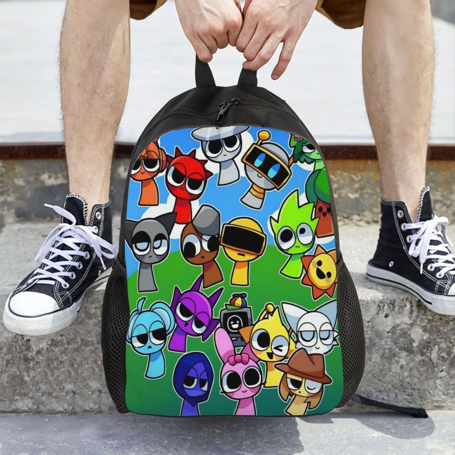 Sprunki Backpack, Oxford Cloth Travel Backpack, Sturdy And Durable