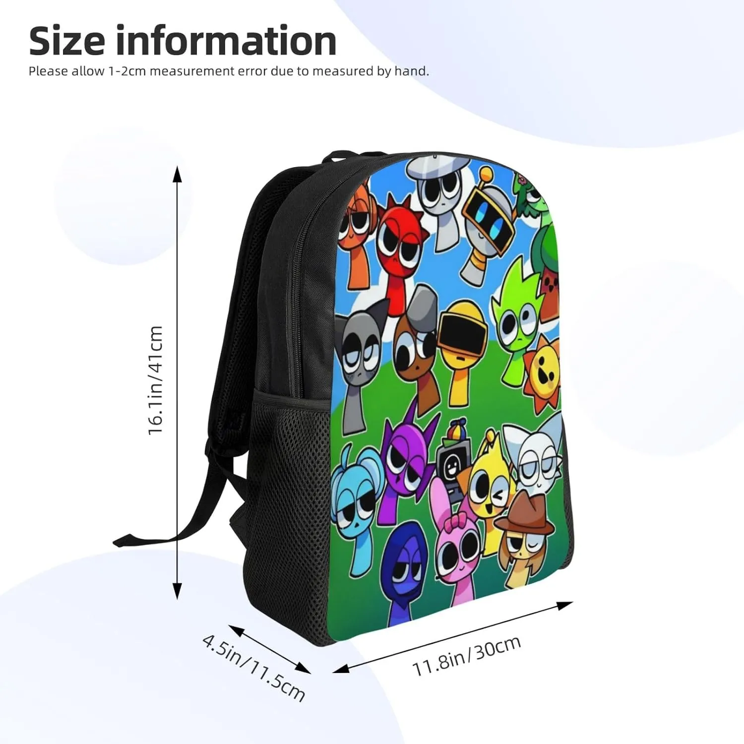 Sprunki Backpack, Oxford Cloth Travel Backpack, Sturdy And Durable