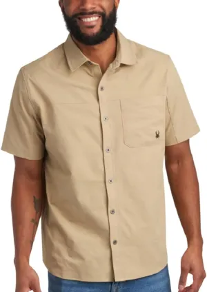 Spyder Mens Short Sleeve Button Down Shirts - Lightweight Stretch Ripstop Collared Wrinkle Free Dress Shirts for Men (S-XL)