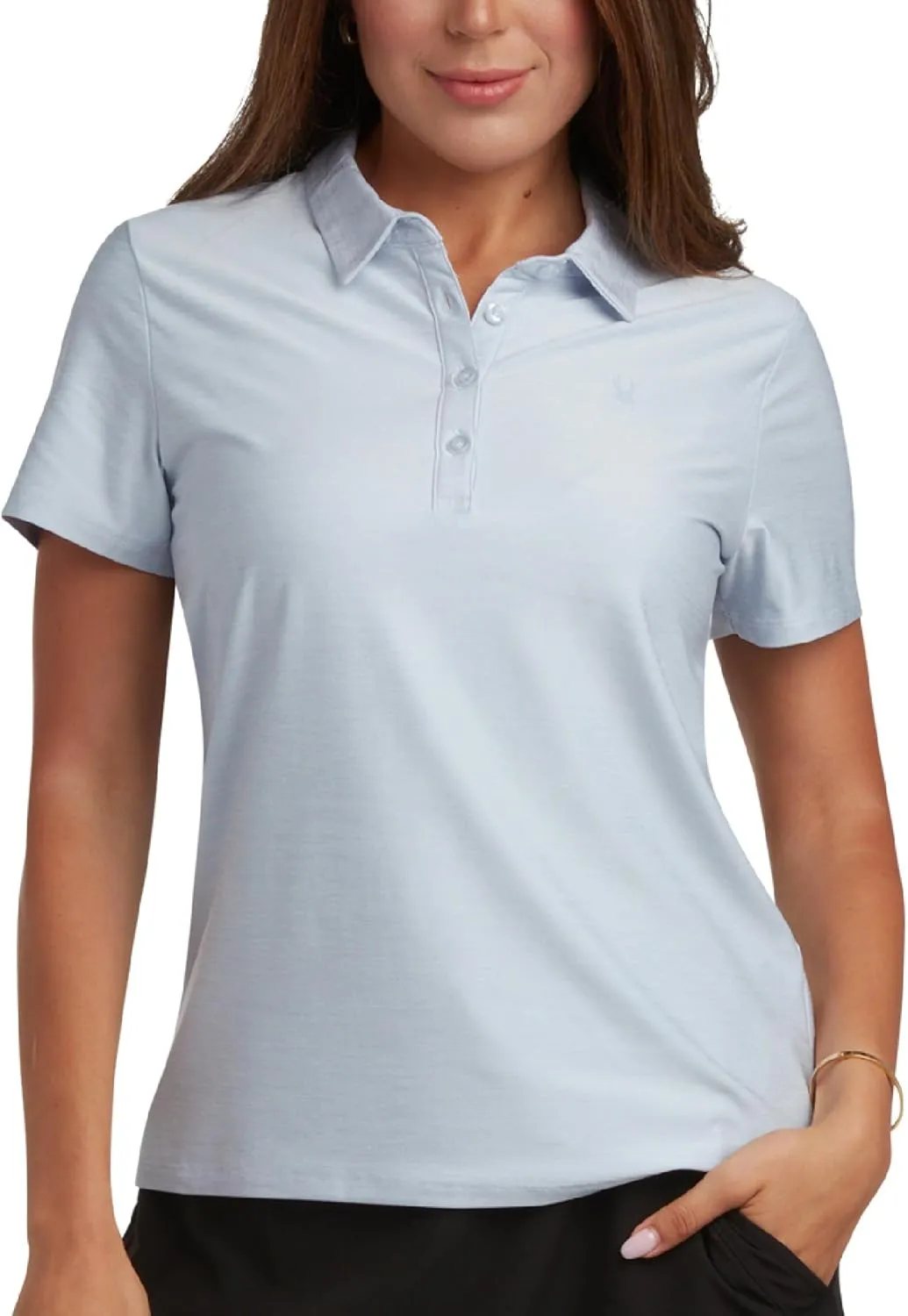 Spyder Womens Golf Shirt - Lightweight Moisture Wicking 4-Button Polo Shirts for Women with UPF 30  Sun Protection for Sports