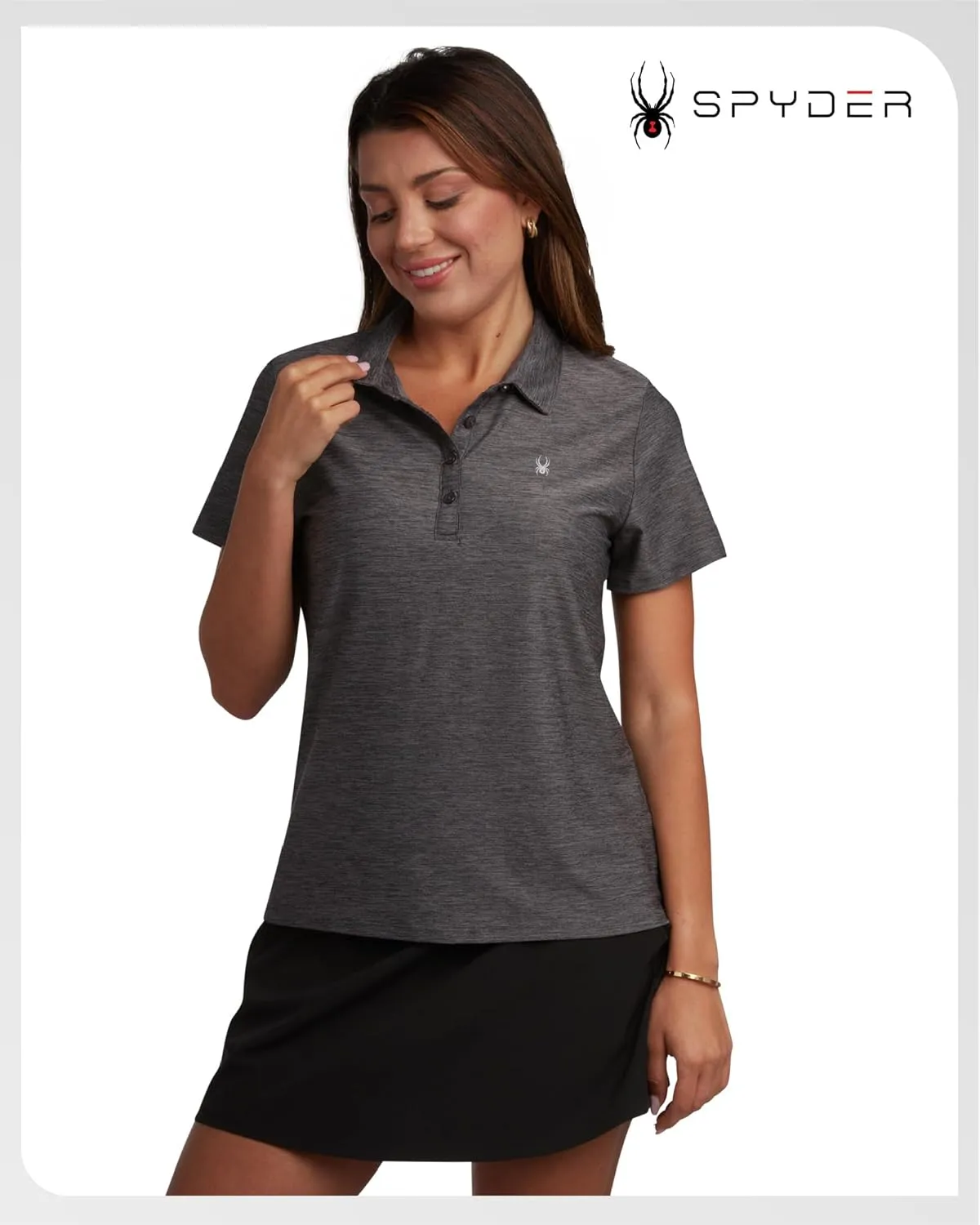 Spyder Womens Golf Shirt - Lightweight Moisture Wicking 4-Button Polo Shirts for Women with UPF 30  Sun Protection for Sports