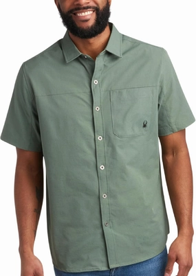 Spyder Mens Short Sleeve Button Down Shirts - Lightweight Stretch Ripstop Collared Wrinkle Free Dress Shirts for Men (S-XL)