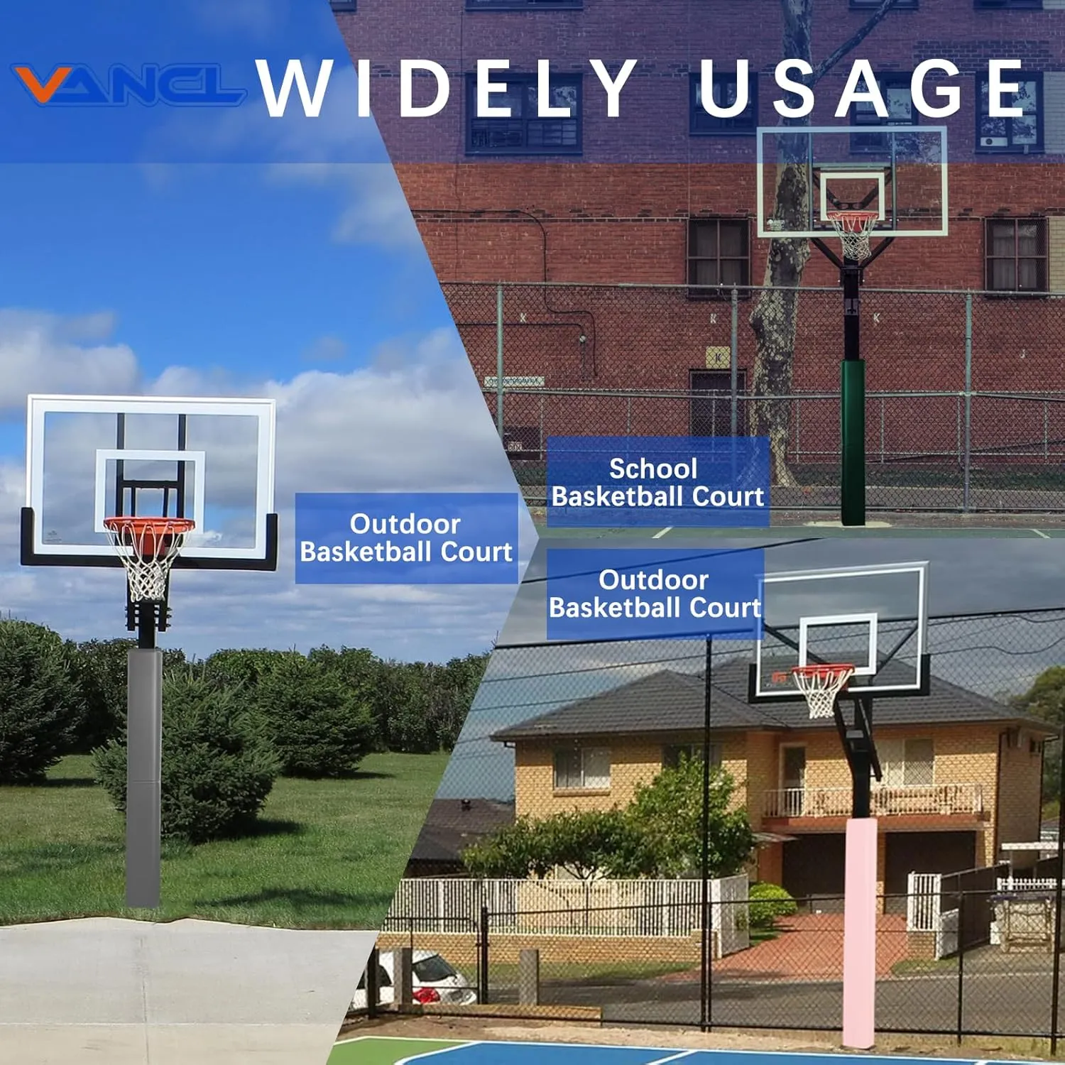Square Pole Padding Basketball Pole Pads Deluxe Weatherproof Goal Padding Pole 2''/ 4'' Thick Basketball Hoop Pad Durable for Protection(Fit 4'' to 6'' Pole-6 Feet Tall)