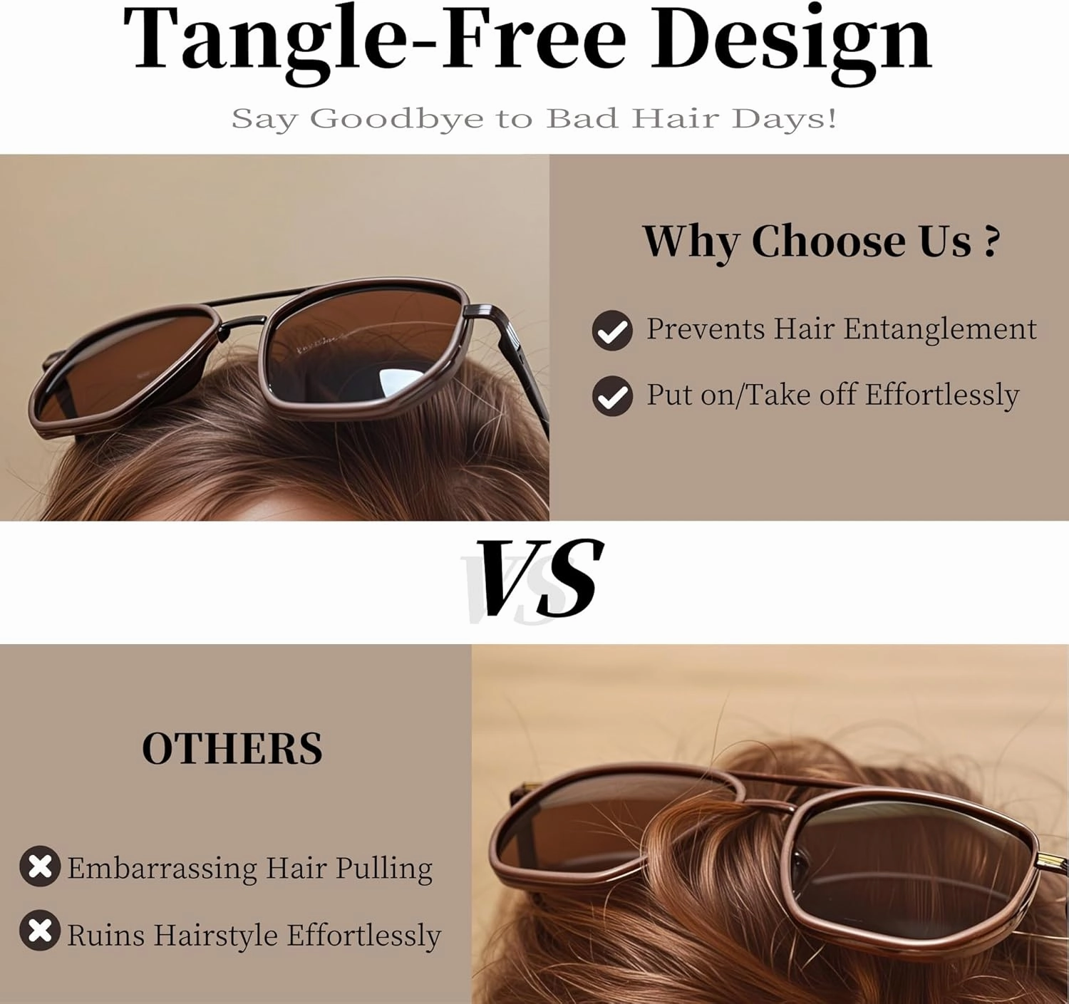 Square Retro Aviator Sunglasses for Women Trendy Womens Sunglasses Polarized UV Protection Tangle Free Metal Frame
