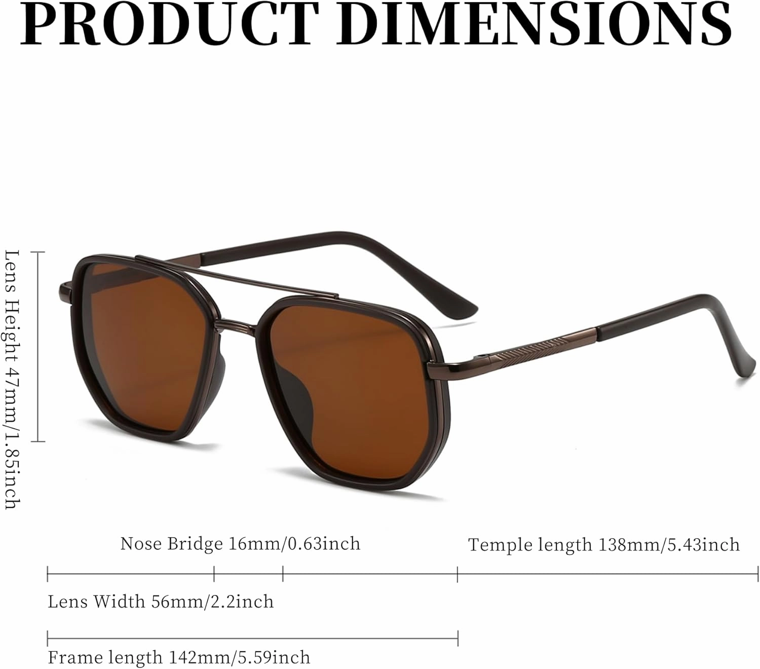 Square Retro Aviator Sunglasses for Women Trendy Womens Sunglasses Polarized UV Protection Tangle Free Metal Frame