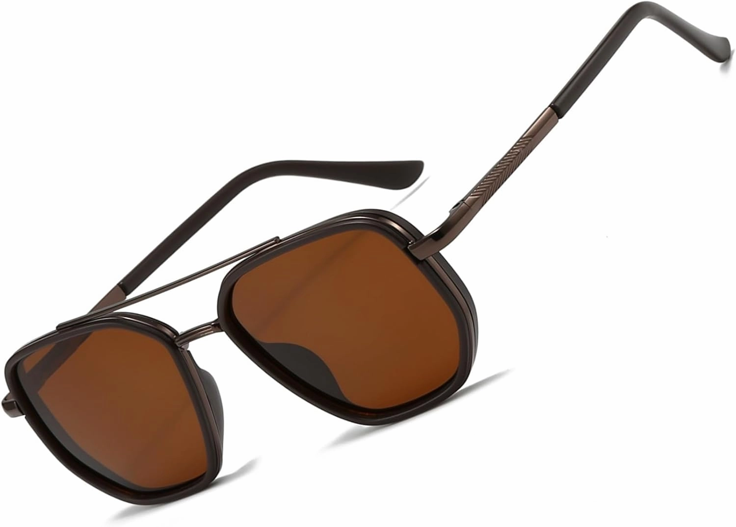 Square Retro Aviator Sunglasses for Women Trendy Womens Sunglasses Polarized UV Protection Tangle Free Metal Frame
