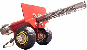 Stainless Steel Mini Cannon Model with Recoil Mechanism - Perfect for Outdoor Games and Collectors’ Gift (red)