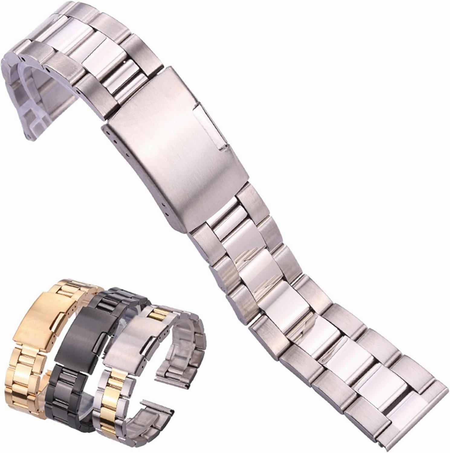 Stainless Steel Strap Metal Replacement Watchbands 18mm 20mm 22mm 24mm Men Woman Universal Quick Change Bracelet