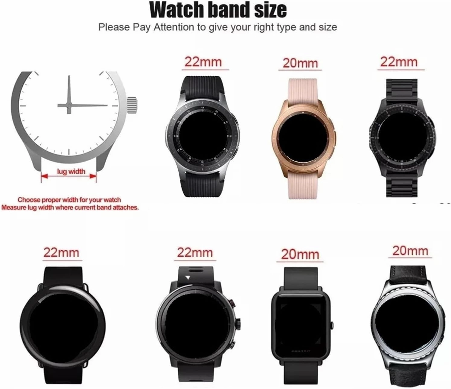 Stainless Steel Watch Band 18mm 20mm 22mm Watch Strap Men Woman Universal Quick Change Bracelet