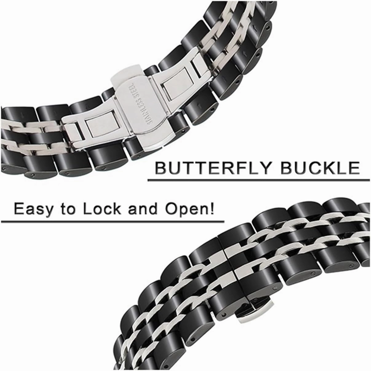 Stainless Steel Watch Strap Metal Replacement Watchbands 22mm 20mm Men Woman Universal Bracelet