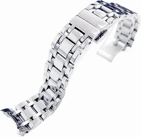 Stainless Steel Watchbands Bracelet 18mm Men Woman Brushed Metal Curved End Replacement Band